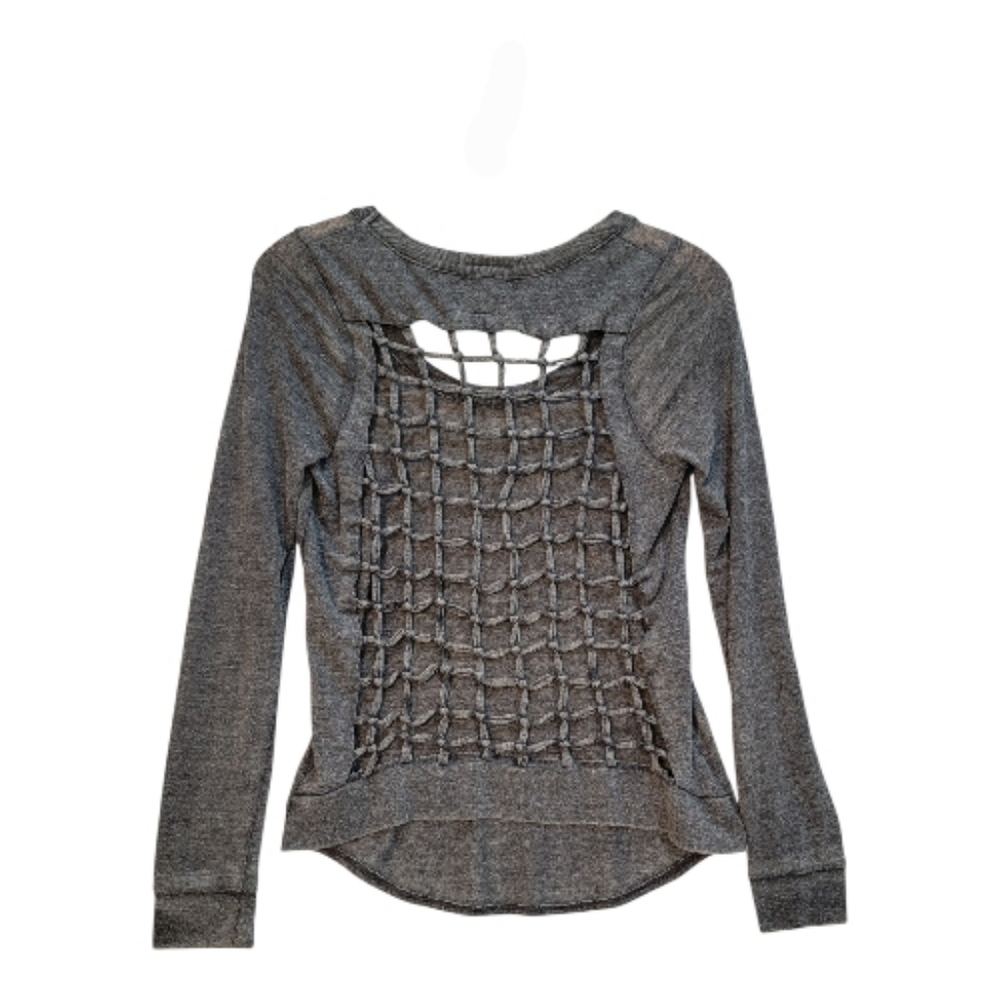 Chaser Gray Women's Longsleeve Top with Lattice Open Back